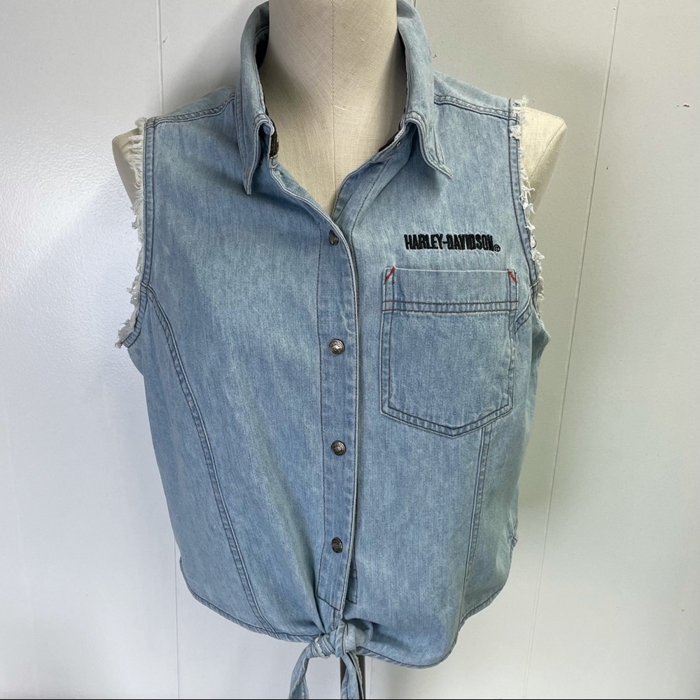 Harley Davidson Sleevless Denim | Size L